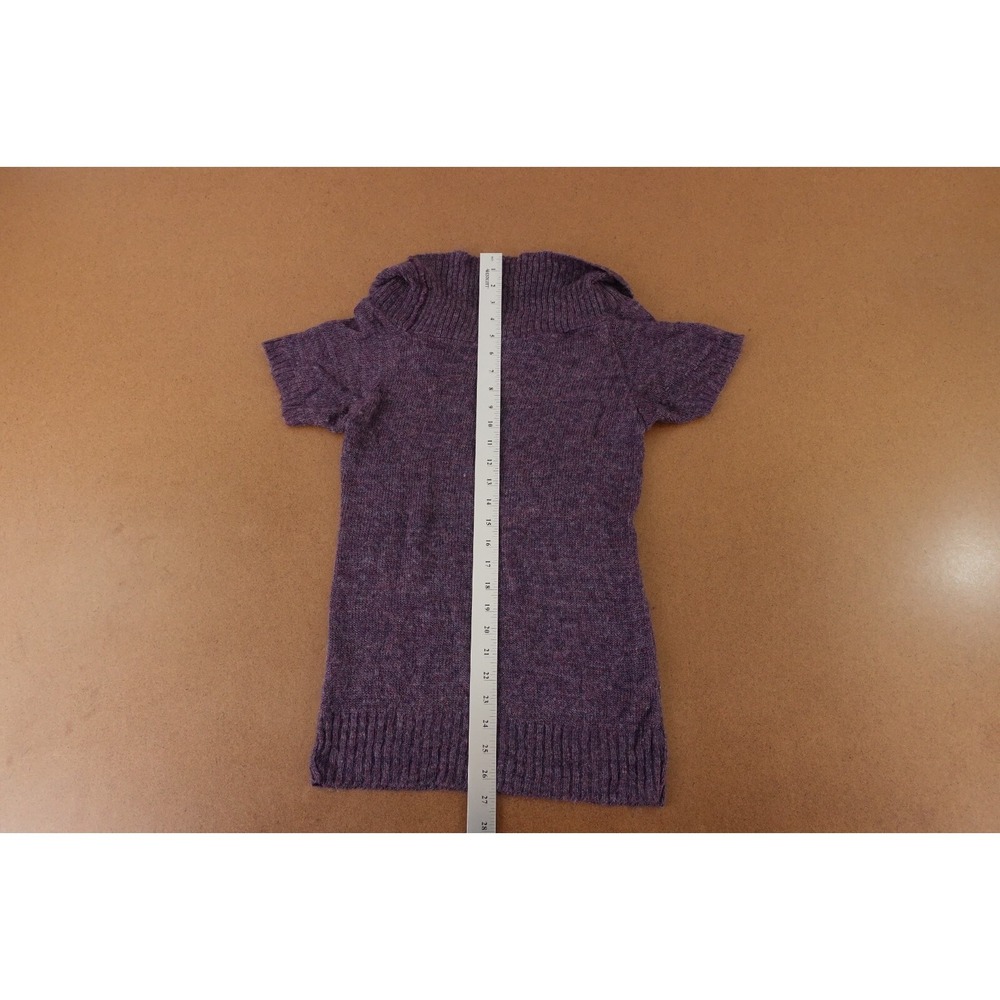 Maurices Women's Size Small Plum Knit Lightweight Short Sleeve Pullover Sweater - Picture 8 of 9